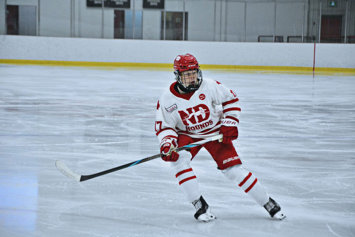 Notre Dame Hounds Hockey Player on the Ice